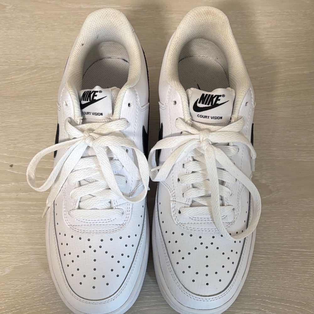Nike Court Vision White and Black Sneakers